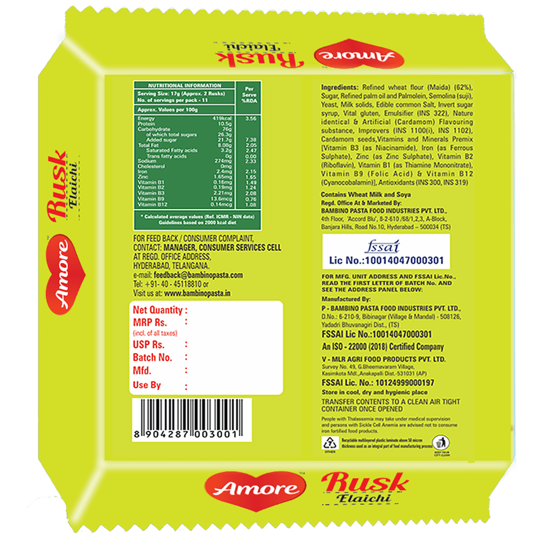 Amore Elaichi Rusk - Bambino Pasta