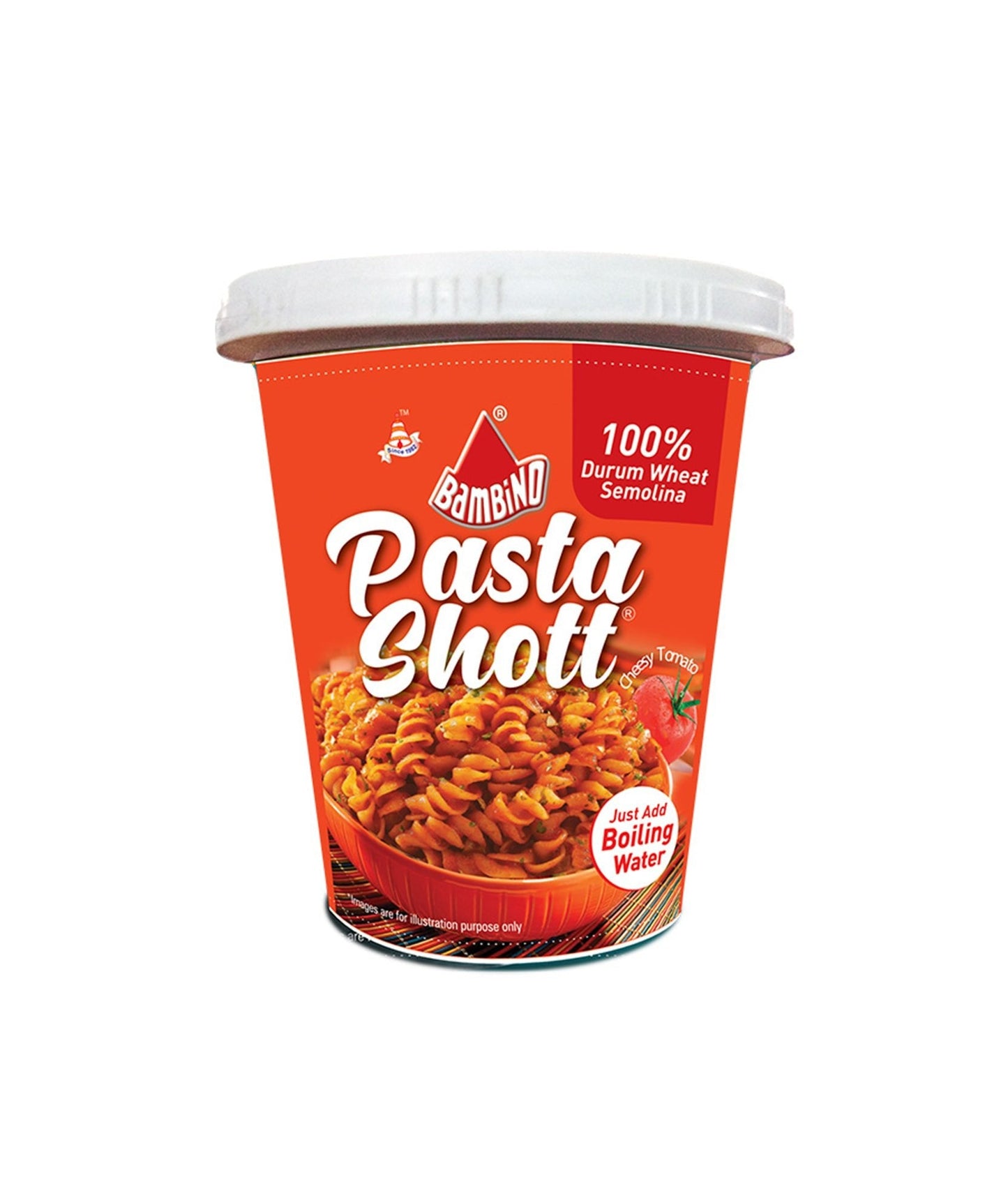 Bambino Pasta Shott Cup (Cheesy Tomato) - Bambino Pasta