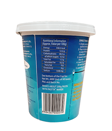 Bambino Pasta Shott Cup (Creamy Cheese) - Bambino Pasta