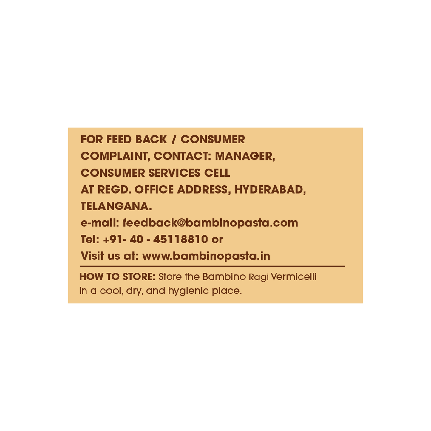 Bambino Ragi Vermicelli - Bambino Pasta