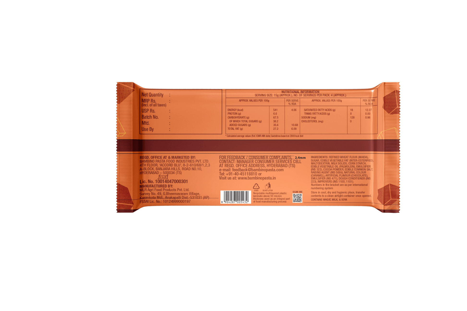 Amore Choco Delight Wafer Biscuit - Bambino Pasta