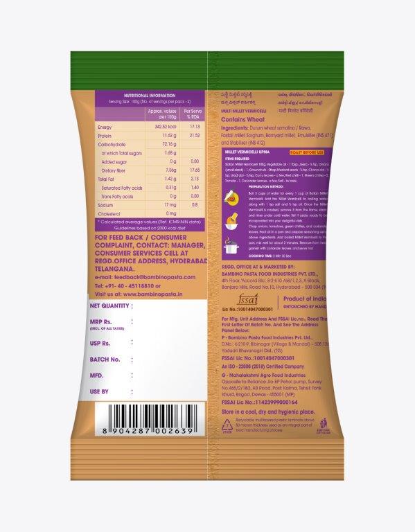 Balian Multi Millet Vermicelli - Bambino Pasta